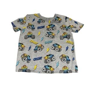 Gray T-Shirt with Monster Truck Print